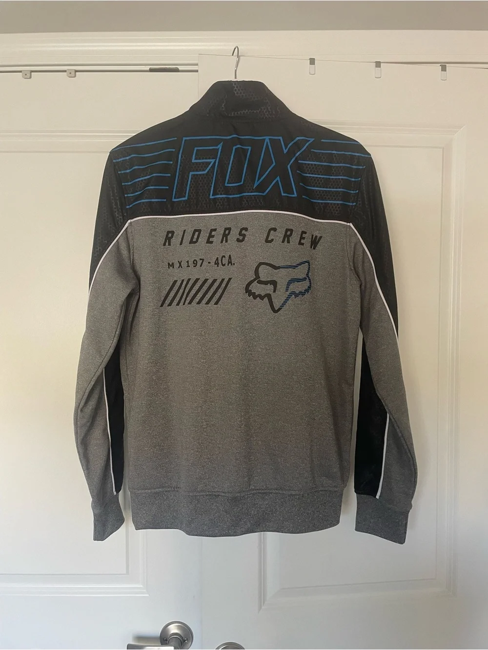 Fox Lightweight Race Division Jacket — Black, Gray & Blue Trim